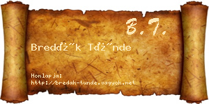 Bredák Tünde névjegykártya